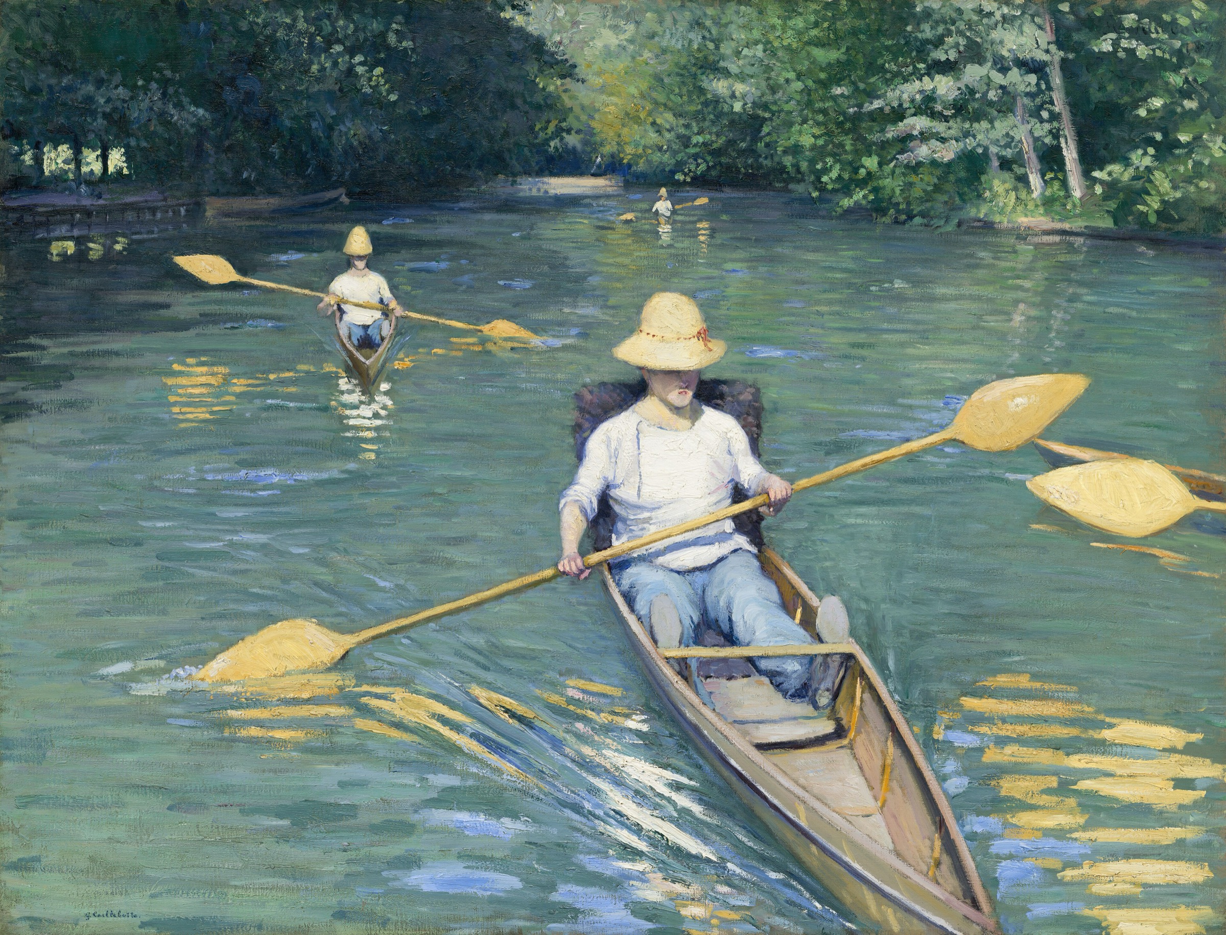 Botes en el Yerres de Gustave Caillebotte