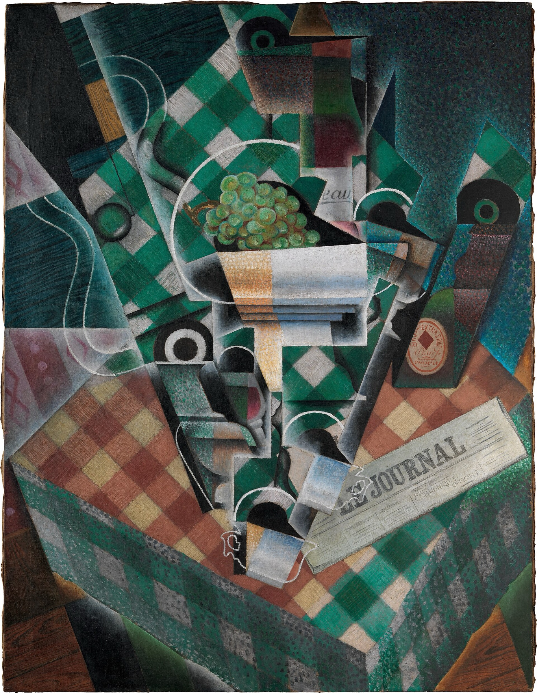 Naturaleza muerta con mantel a cuadros de Juan Gris